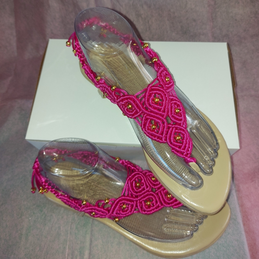 Fuchsia with gold accents -Handmade!